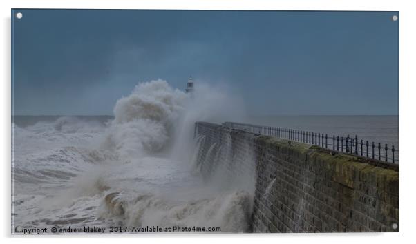 The Majestic Power of the North Sea Acrylic by andrew blakey