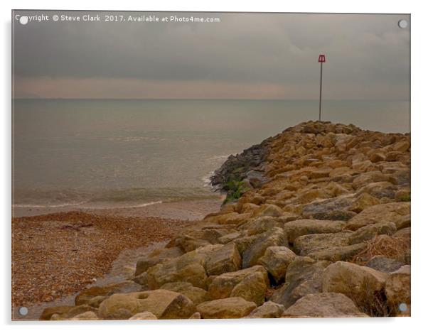 rocky beach Acrylic by Steve Clark