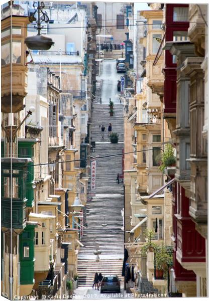 Old Town Scene, Valletta, Republic of Malta Canvas Print by Kasia Design