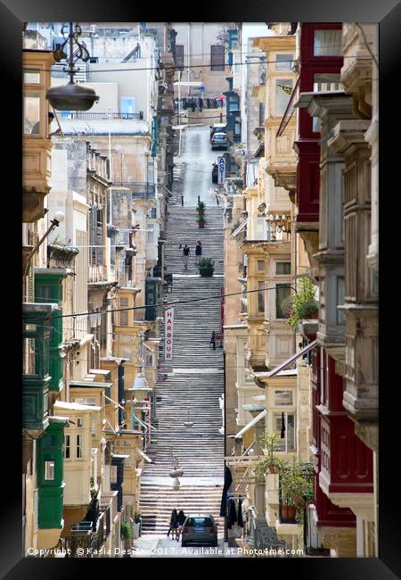 Old Town Scene, Valletta, Republic of Malta Framed Print by Kasia Design