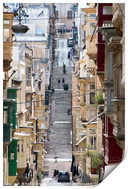 Old Town Scene, Valletta, Republic of Malta Print by Kasia Design
