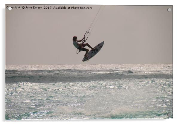 Kite Surfing Acrylic by Jane Emery