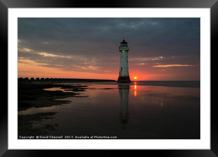 Perch Rock Lighthouse    Framed Mounted Print by David Chennell
