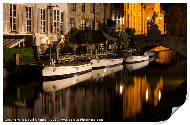 Bruges Canals  Print by David Chennell