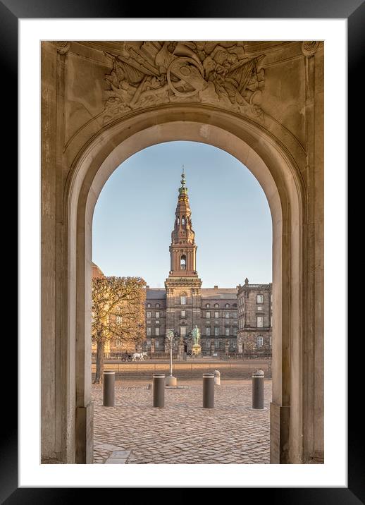 Copenhagen Christianborg Palace Archway Framed Mounted Print by Antony McAulay