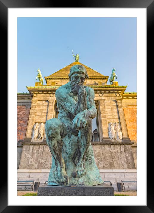 Copenhagen Glyptotek Thinker Statue Framed Mounted Print by Antony McAulay