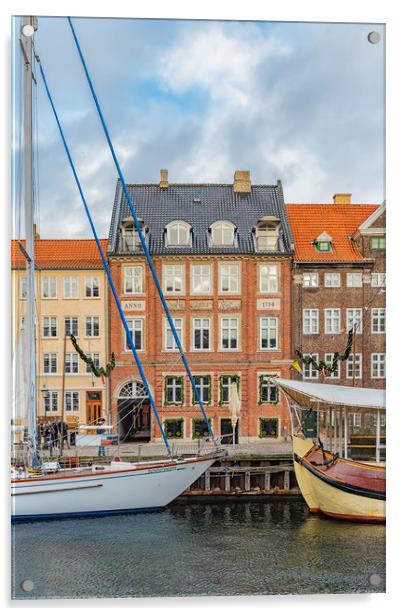 Copenhagen Nyhavn Waterfront Facade Acrylic by Antony McAulay