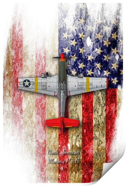 North American Mustang P-51B Print by J Biggadike