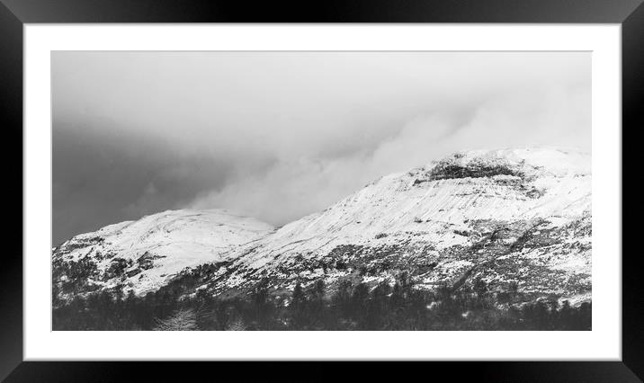 Ochils covered in Snow Framed Mounted Print by Jade Scott