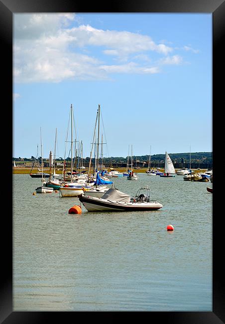 Yachts at Keyhaven Framed Print by graham young