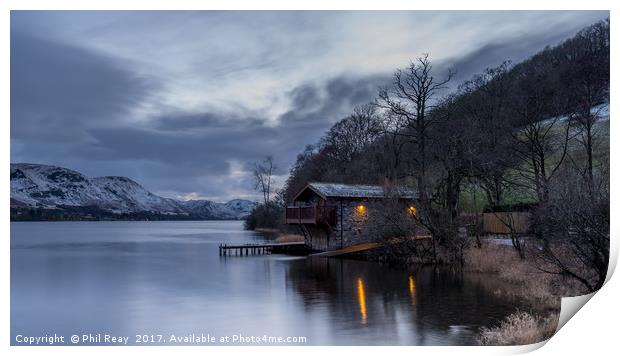 The Boat House, Ullswater.  Print by Phil Reay
