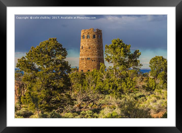 Desert View Watch Tower - Grand Canyon Framed Mounted Print by colin chalkley