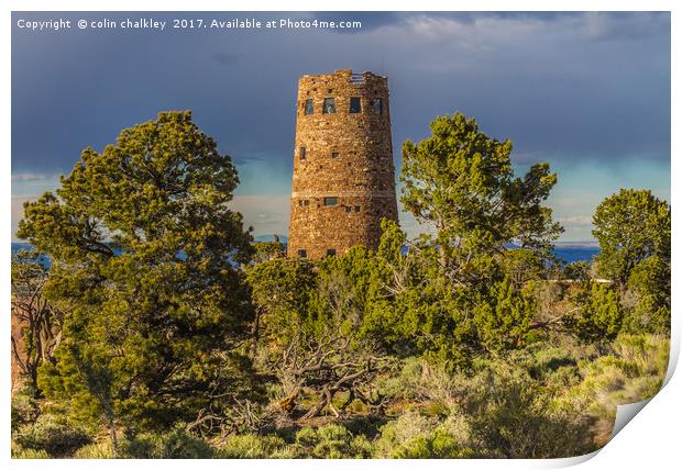 Desert View Watch Tower - Grand Canyon Print by colin chalkley