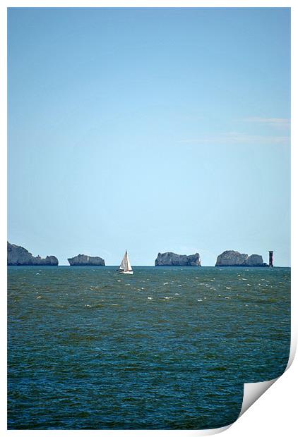 Sailing in the Solent Print by graham young