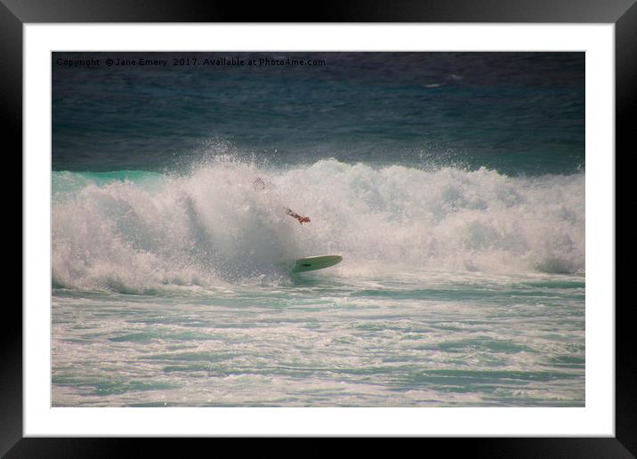Lost in the Wave Framed Mounted Print by Jane Emery