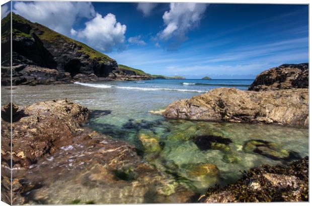 Clear waters in Cornwall Canvas Print by Lindsay Philp