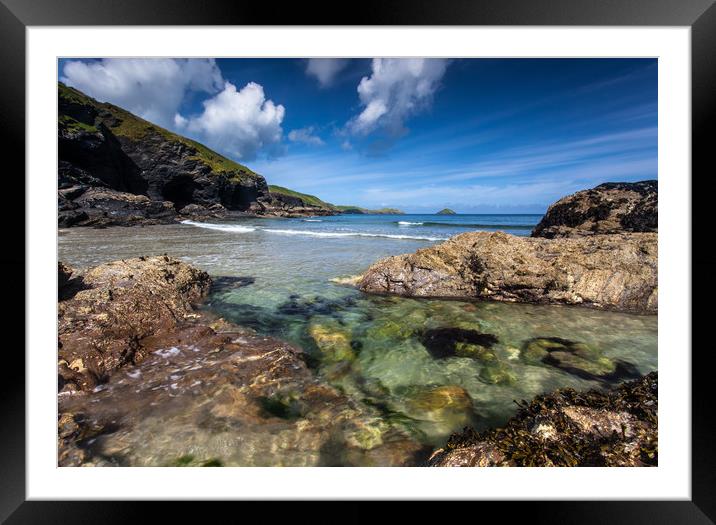 Clear waters in Cornwall Framed Mounted Print by Lindsay Philp