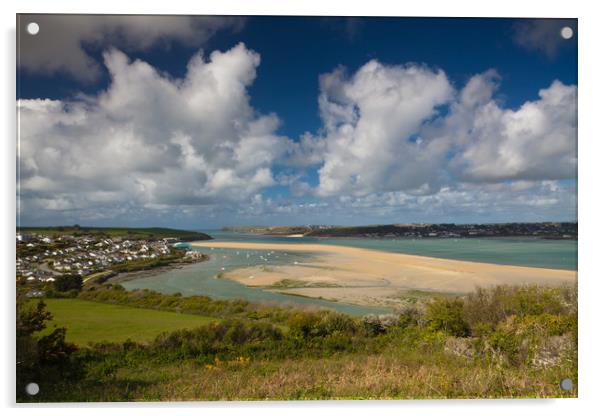 Panoramic view over Padstow Acrylic by Lindsay Philp
