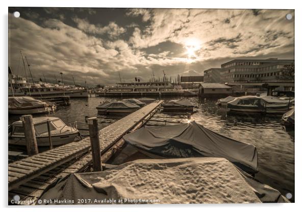 Cold Boats  Acrylic by Rob Hawkins