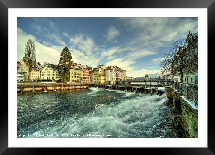 Weir of Lucerne  Framed Mounted Print by Rob Hawkins