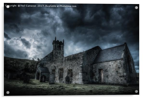 Deserted Church of Wharram Percy Acrylic by Neil Cameron