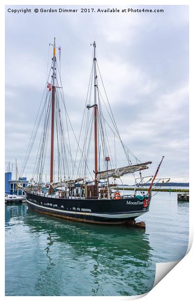 The Tall Ship "Moonfleet" moored at Poole Quay Print by Gordon Dimmer
