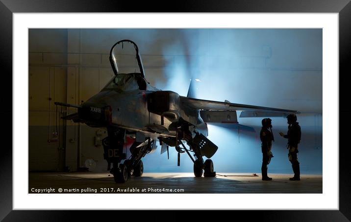 RAF Jaguar with pilots Framed Mounted Print by martin pulling