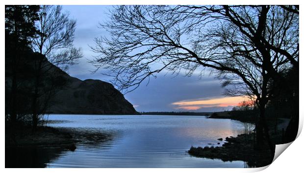 View to  Anglers Crag, Ennerdale Water Print by Linda Lyon