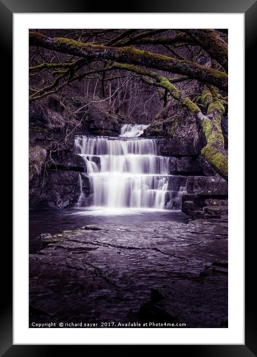 Summerhill Force Framed Mounted Print by richard sayer