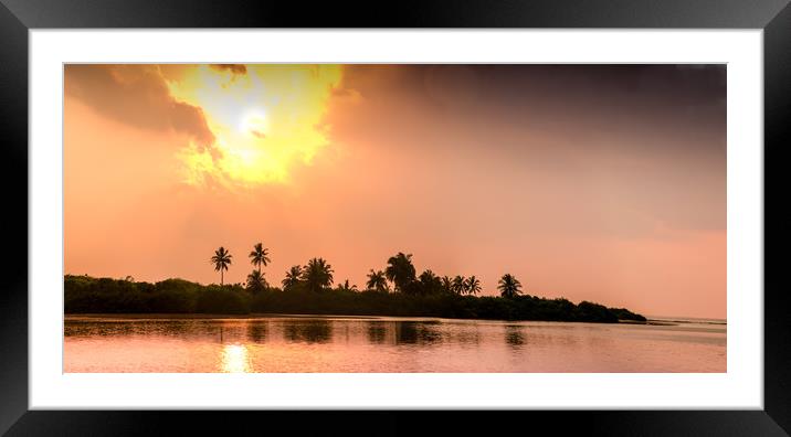 The Sun and Clouds Framed Mounted Print by Hassan Najmy