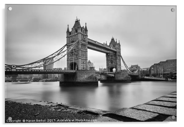 Tower Bridge Noir  Acrylic by Hasan Berkul