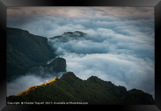 View from Pico Ruivo, Madeira, Portugal Framed Print by Chester Tugwell