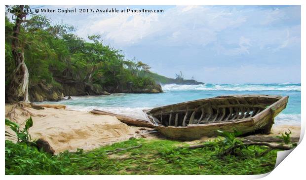 Beach in Port Antonio 1 - Digital Art Print by Milton Cogheil