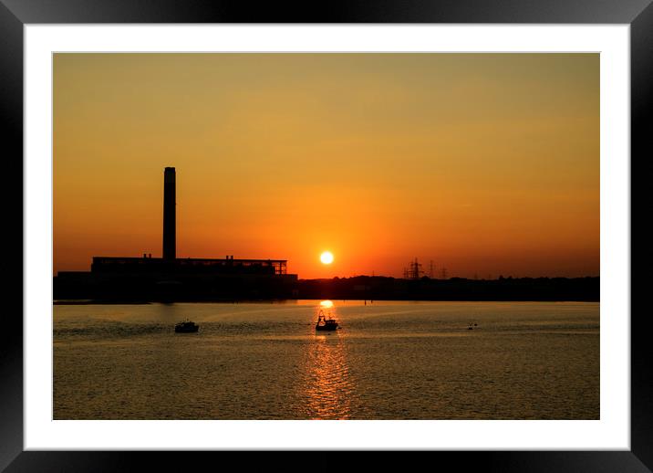 Sunset over Southampton Water Framed Mounted Print by David Oxtaby  ARPS