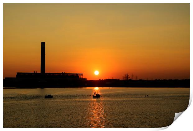 Sunset over Southampton Water Print by David Oxtaby  ARPS