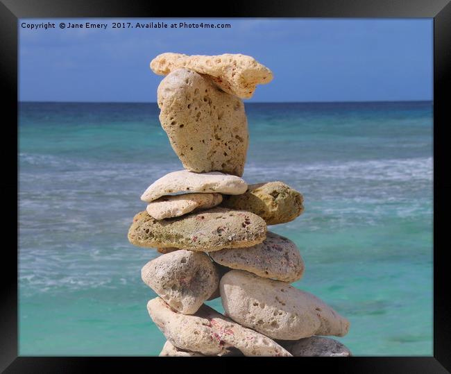 Coral Rock Art Barbados Framed Print by Jane Emery