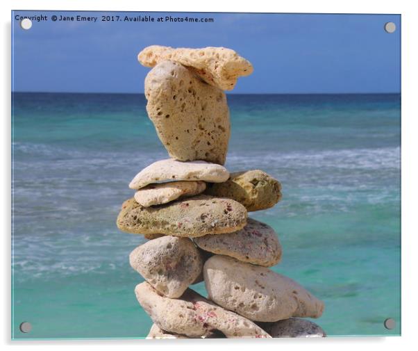 Coral Rock Art Barbados Acrylic by Jane Emery