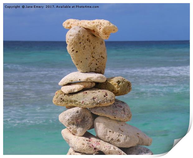 Coral Rock Art Barbados Print by Jane Emery