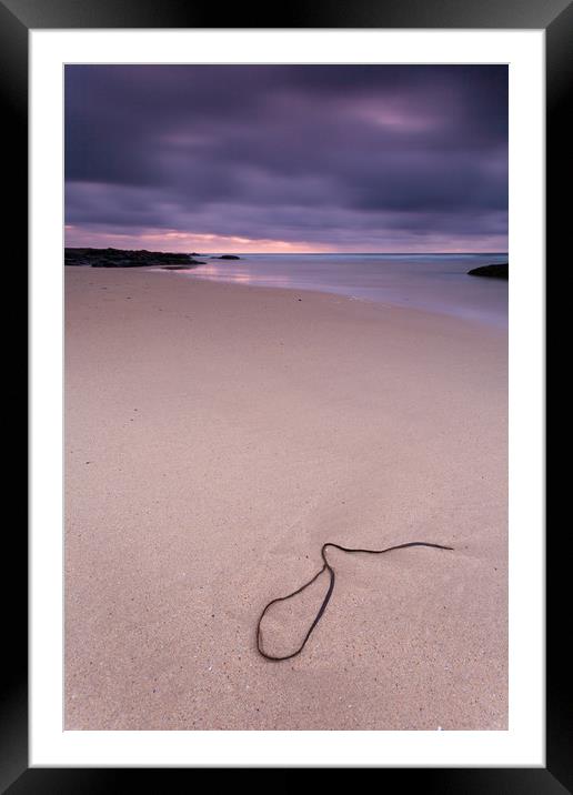 An approaching storm at Booby's Bay, Cornwall Framed Mounted Print by Lindsay Philp
