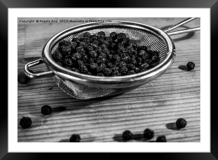 Peppercorns. Framed Mounted Print by Angela Aird
