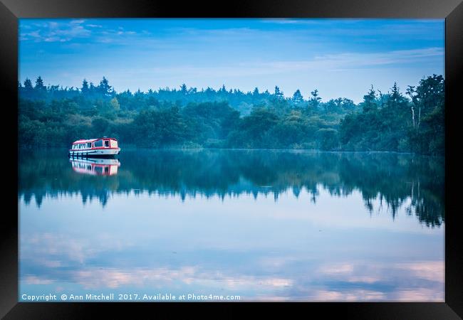 Peaceful Mooring Framed Print by Ann Mitchell