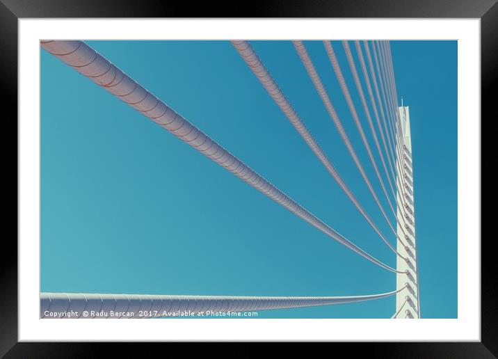 White Abstract Bridge Structure On Sky Framed Mounted Print by Radu Bercan