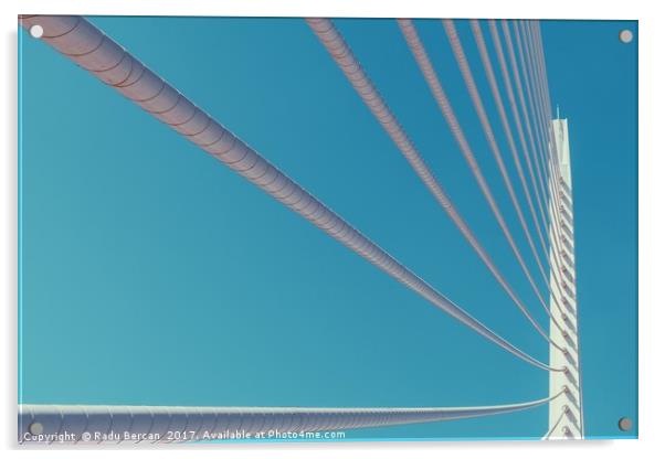 White Abstract Bridge Structure On Sky Acrylic by Radu Bercan