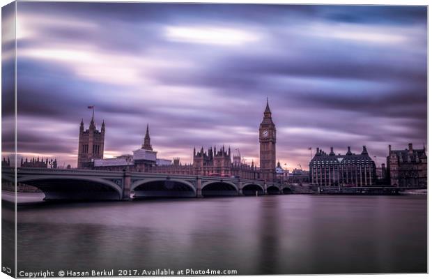 Westminster Bridge and Big Ben Canvas Print by Hasan Berkul