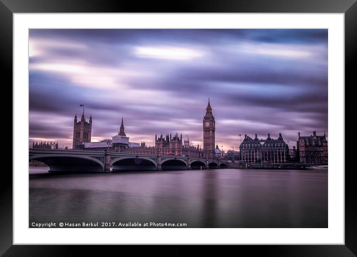 Westminster Bridge and Big Ben Framed Mounted Print by Hasan Berkul