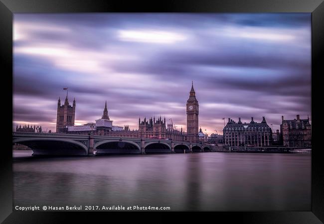 Westminster Bridge and Big Ben Framed Print by Hasan Berkul