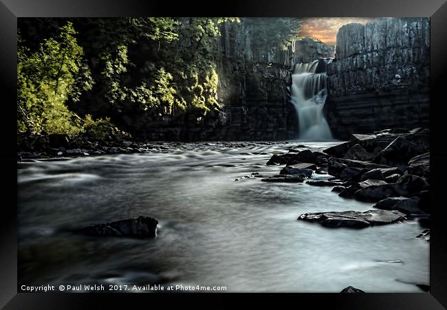 High Force Waterfall  Framed Print by Paul Welsh