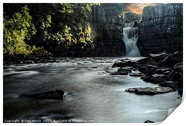 High Force Waterfall  Print by Paul Welsh