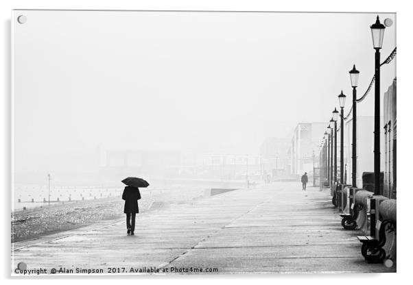 Misty Hunstanton Promenade Acrylic by Alan Simpson