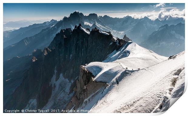View from Aiguille du Midi - Mont Blanc Print by Chester Tugwell